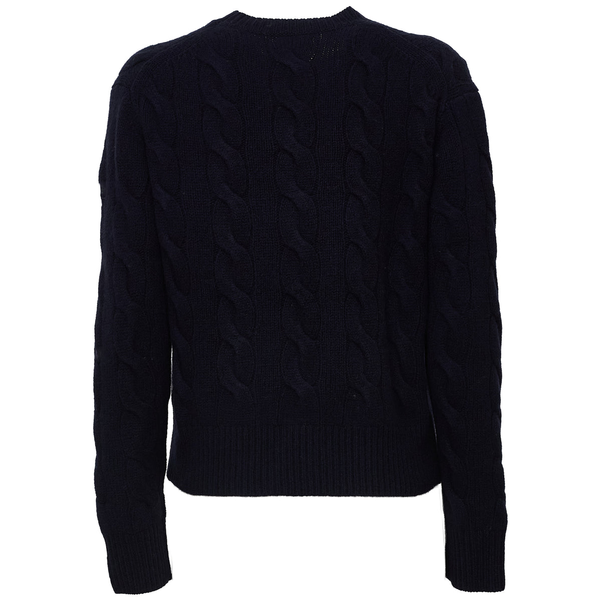 Cable Knit Crewneck Sweater Wool, Cashmere Blend