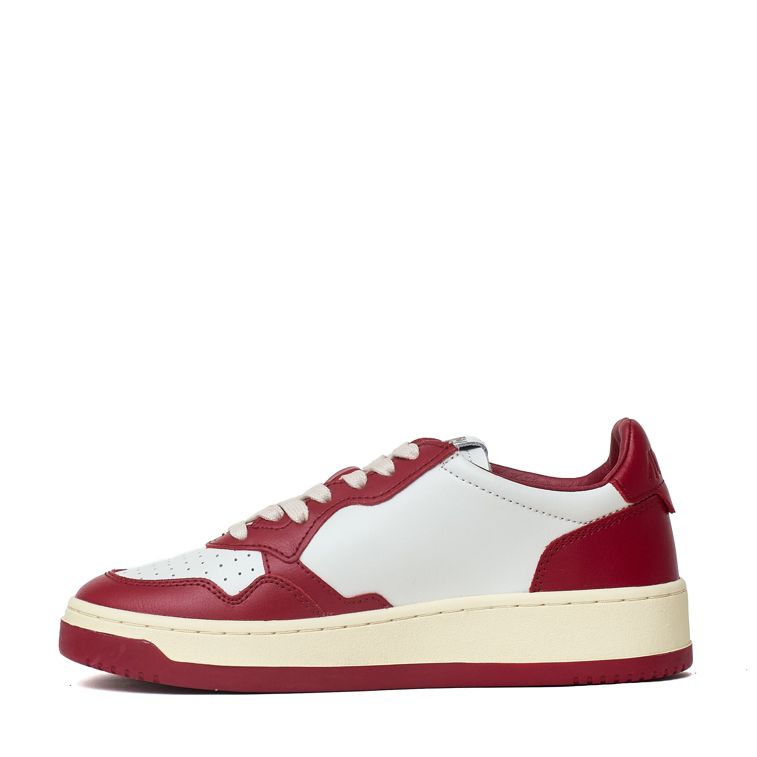 Sneakers Medalist Low In Pelle Bicolore Bianco, Deep Claret