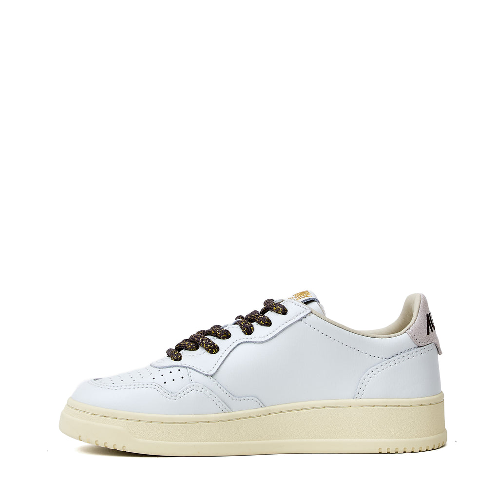Sneakers Medalist Low In Pelle, Swool Bianco, Chocolate Chip