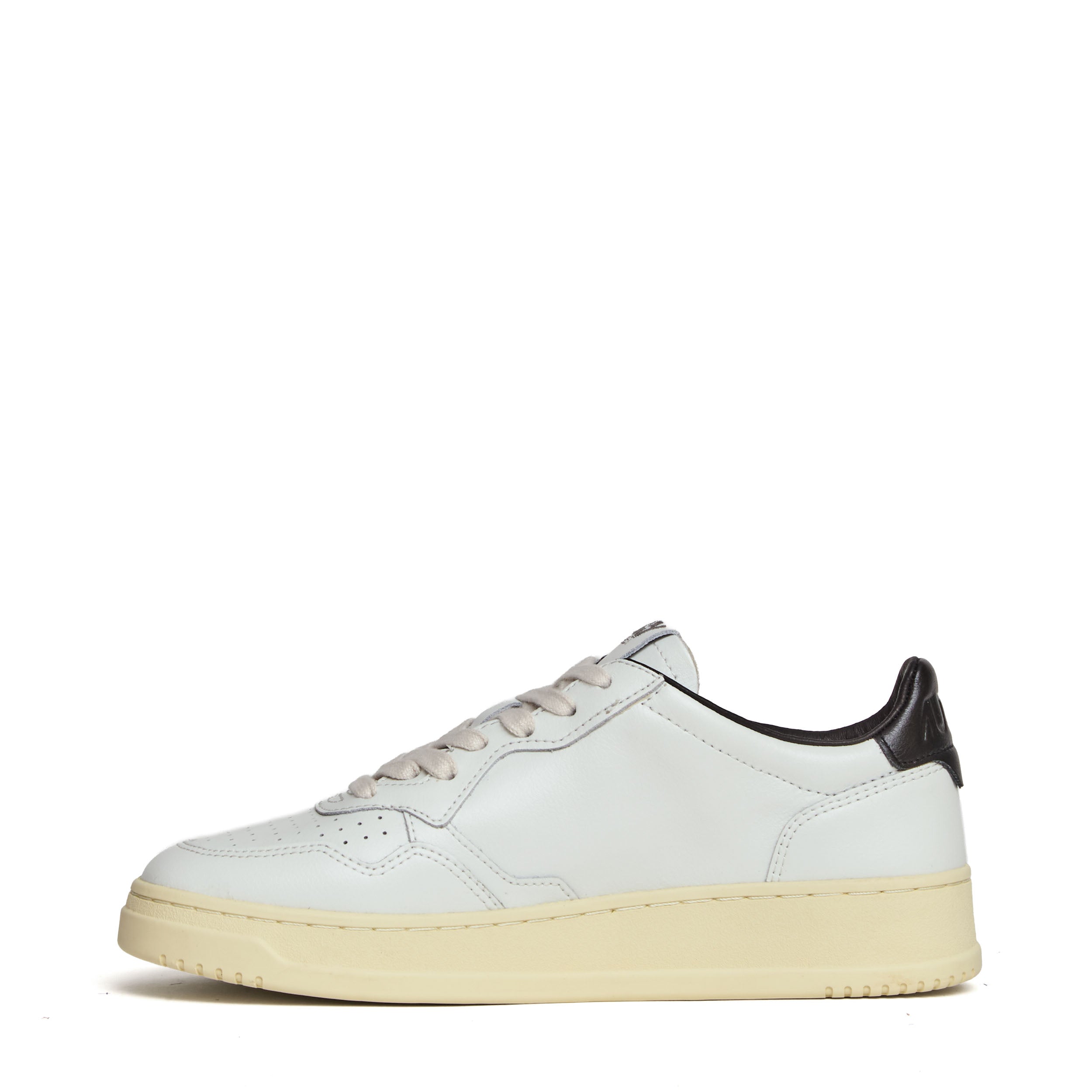 Sneakers Medalist Low In Pelle Bianca, Nera Con Lettering