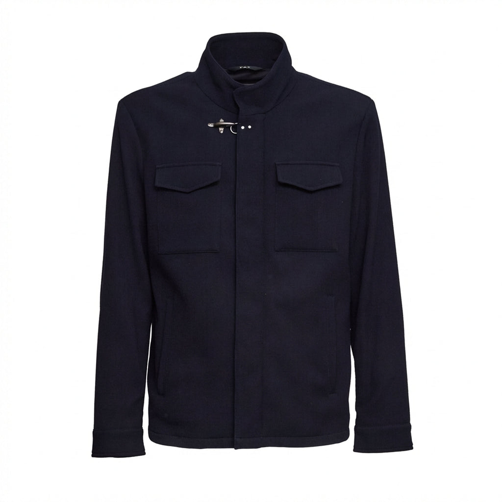Field Jacket Corta Travel in Lana e Cotone Stretch