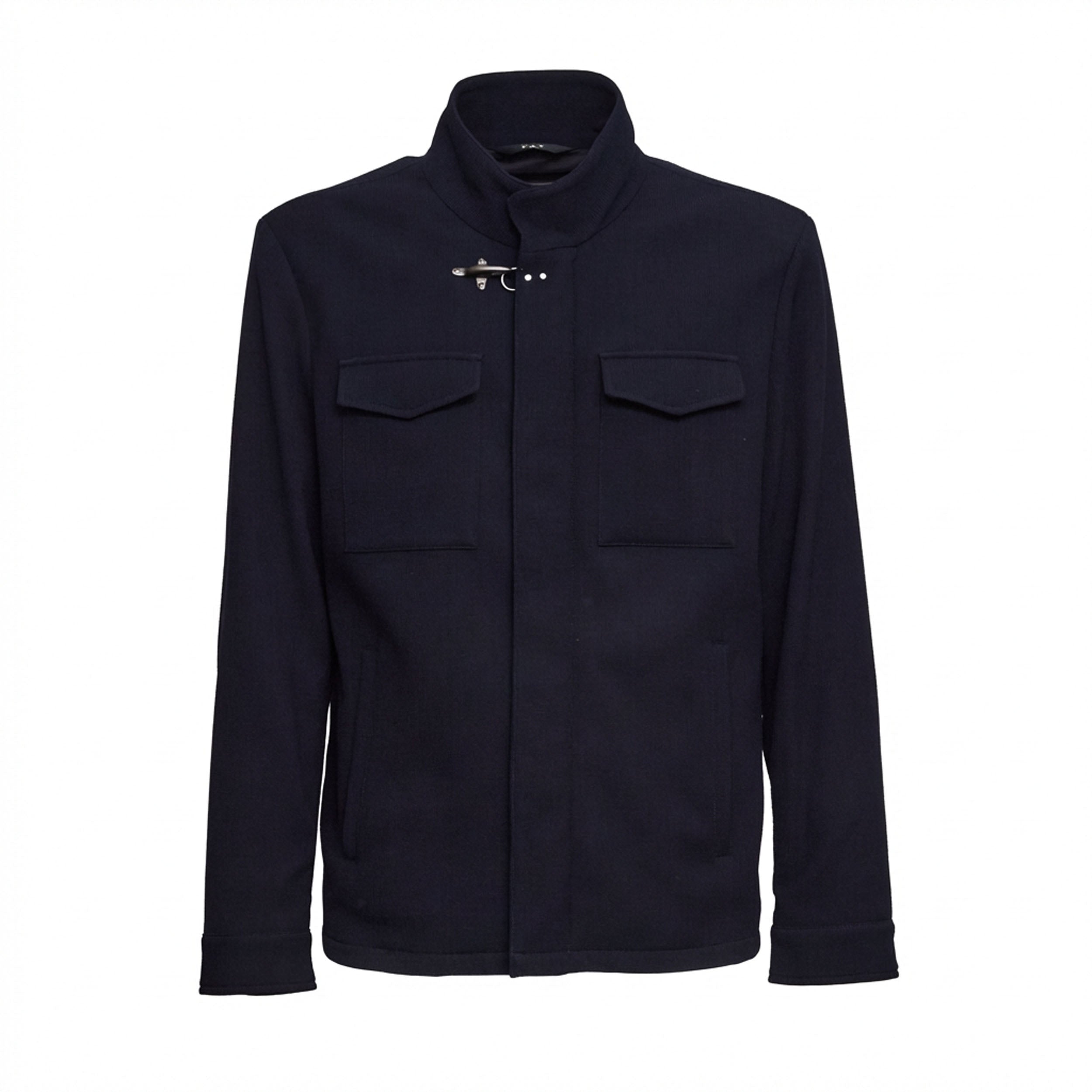 Field Jacket Corta Travel in Lana e Cotone Stretch