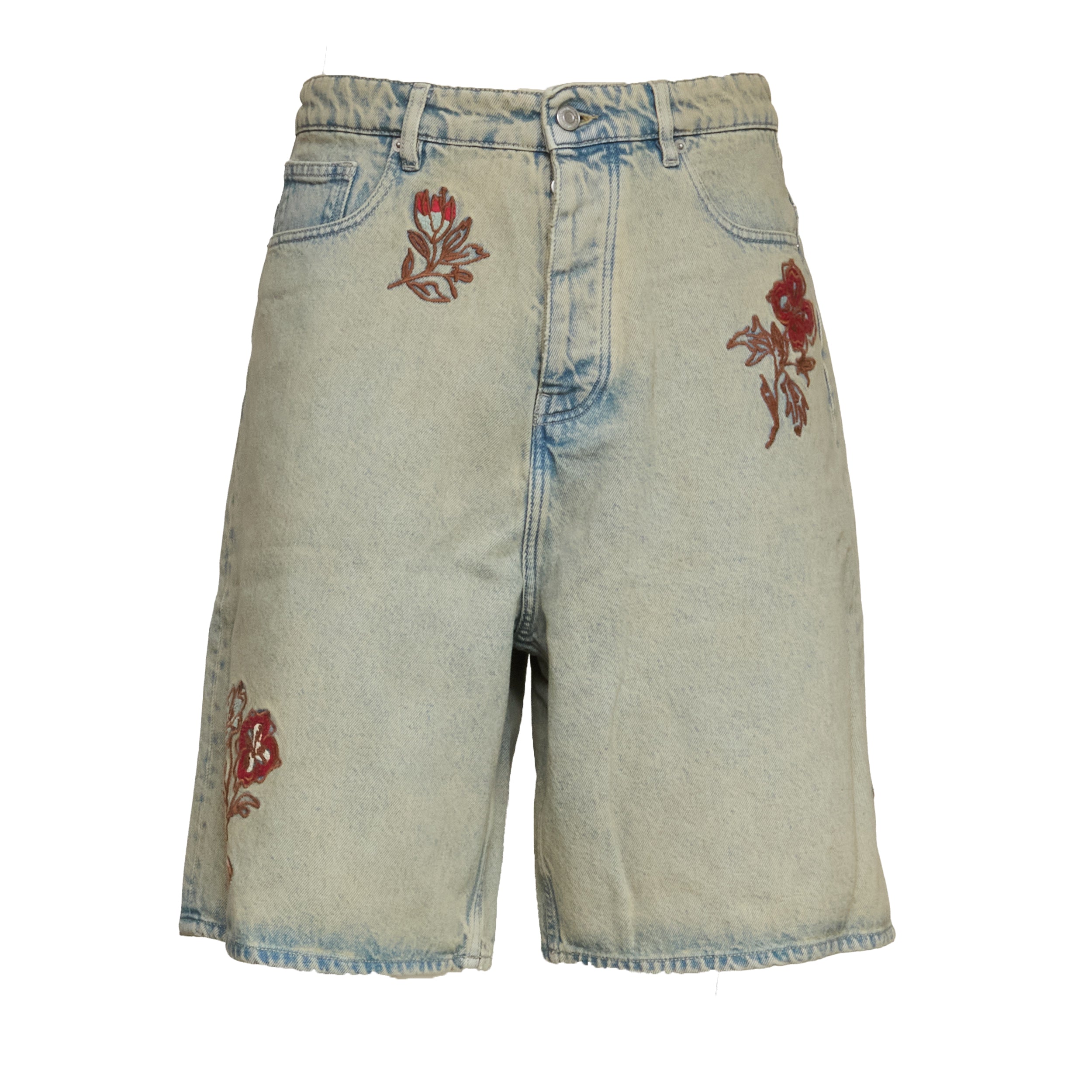 Short Jean Dusty Brodé Fleurs