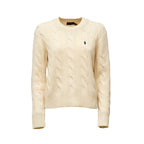 Cable Knit Crewneck Sweater Wool, Cashmere Blend