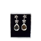 Crystal Flower Tiered Earrings