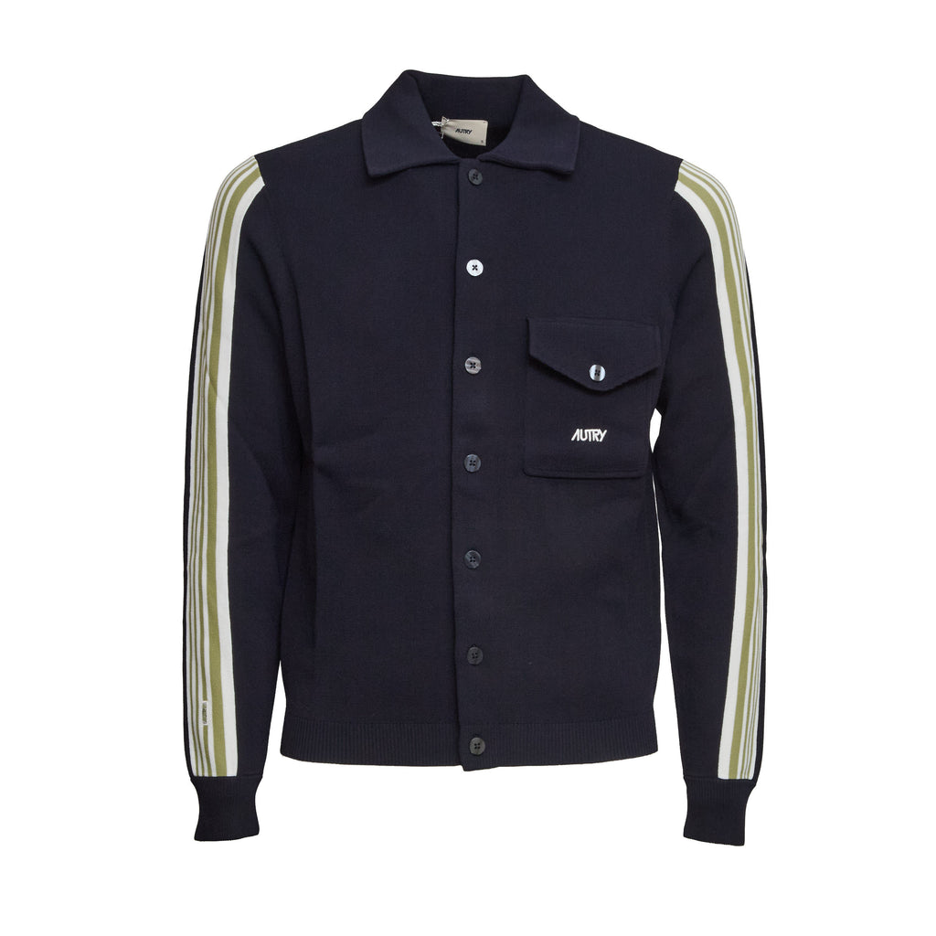 Giacca Lavorata A Maglia Stile Tennis Con Zip