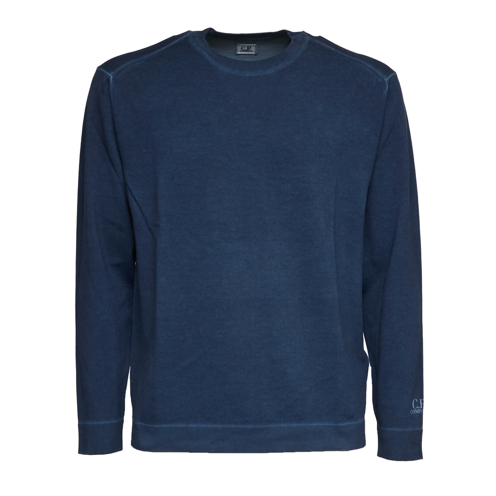 Cotton Crepe Double Crewneck Sweater