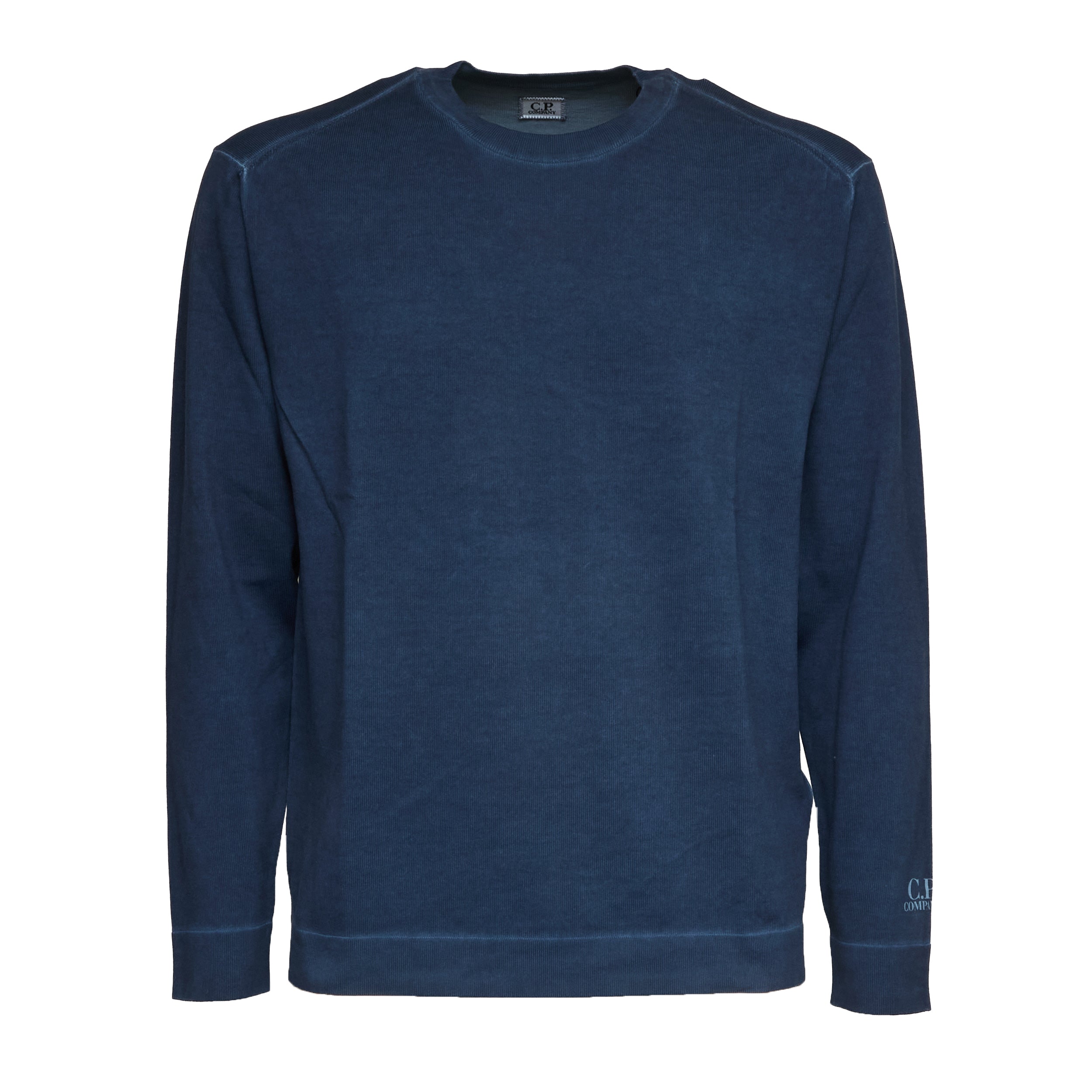 Cotton Crepe Double Crewneck Sweater