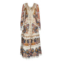 Sea Garden Off-White Braid Details Long Dress