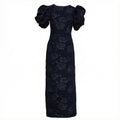 Ruby Jacquard Midi Puff Long Dress