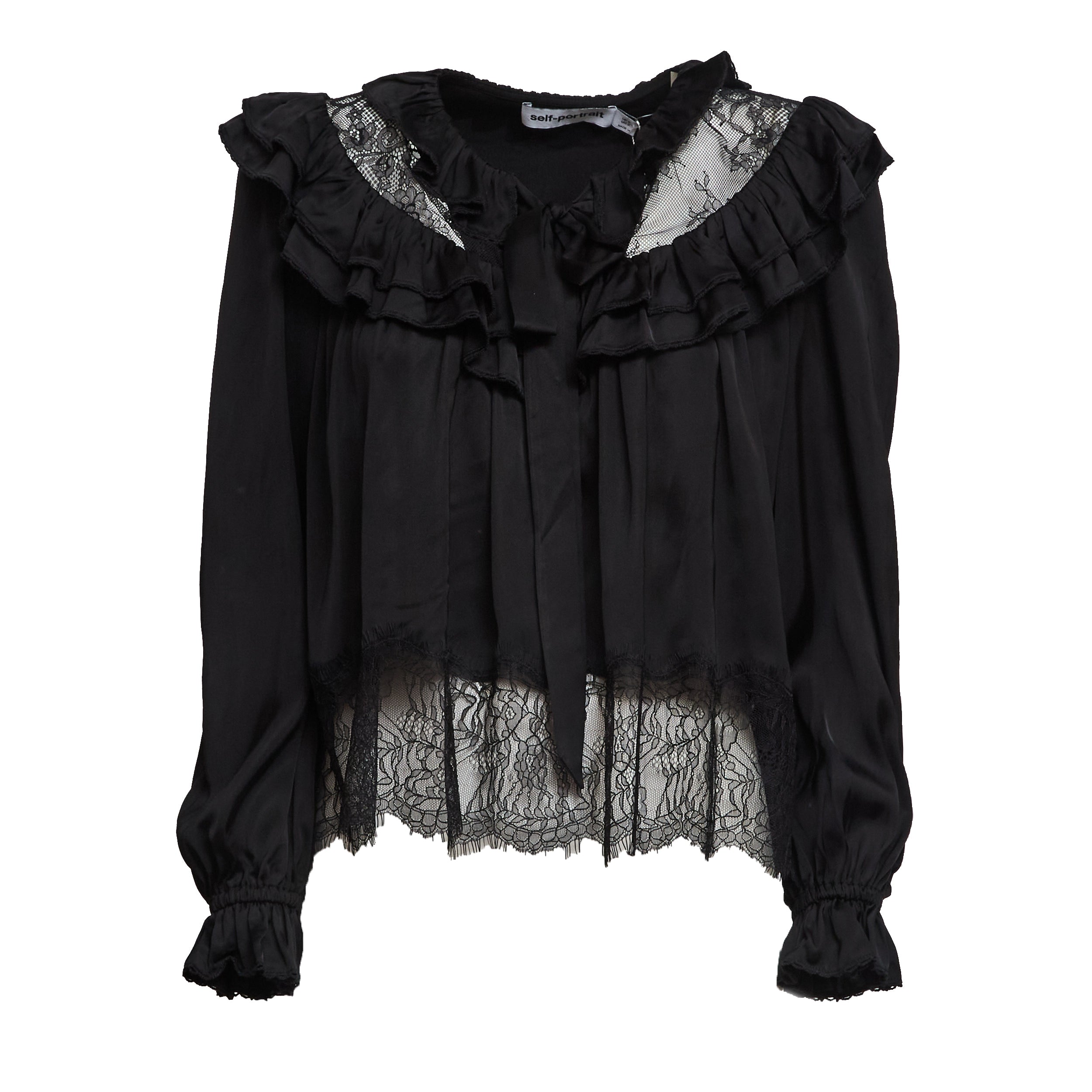 Black Viscose Lace Blouse