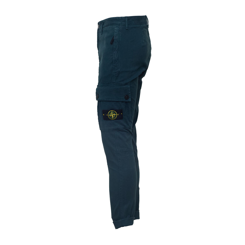 Pantaloni Cargo Stretch Organic Broken Twill Cotton Old Effect