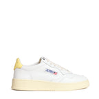 Sneakers Medalist Low In Pelle Bianca, Lemon Meringue