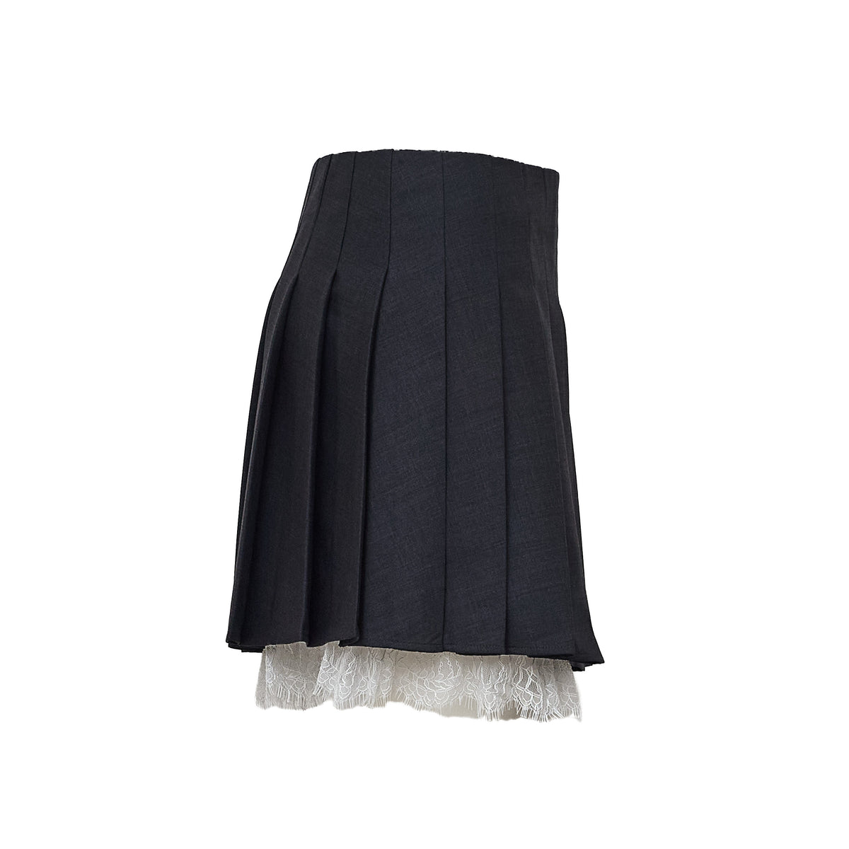 Grey pleated mini skirt