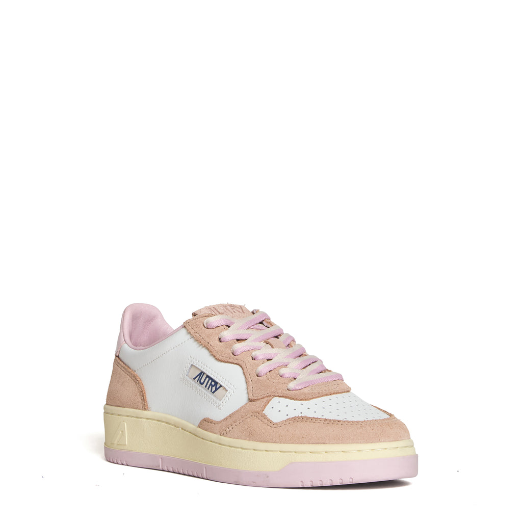 Sneakers Medalist Low In Pelle Bianca, Suede Phard