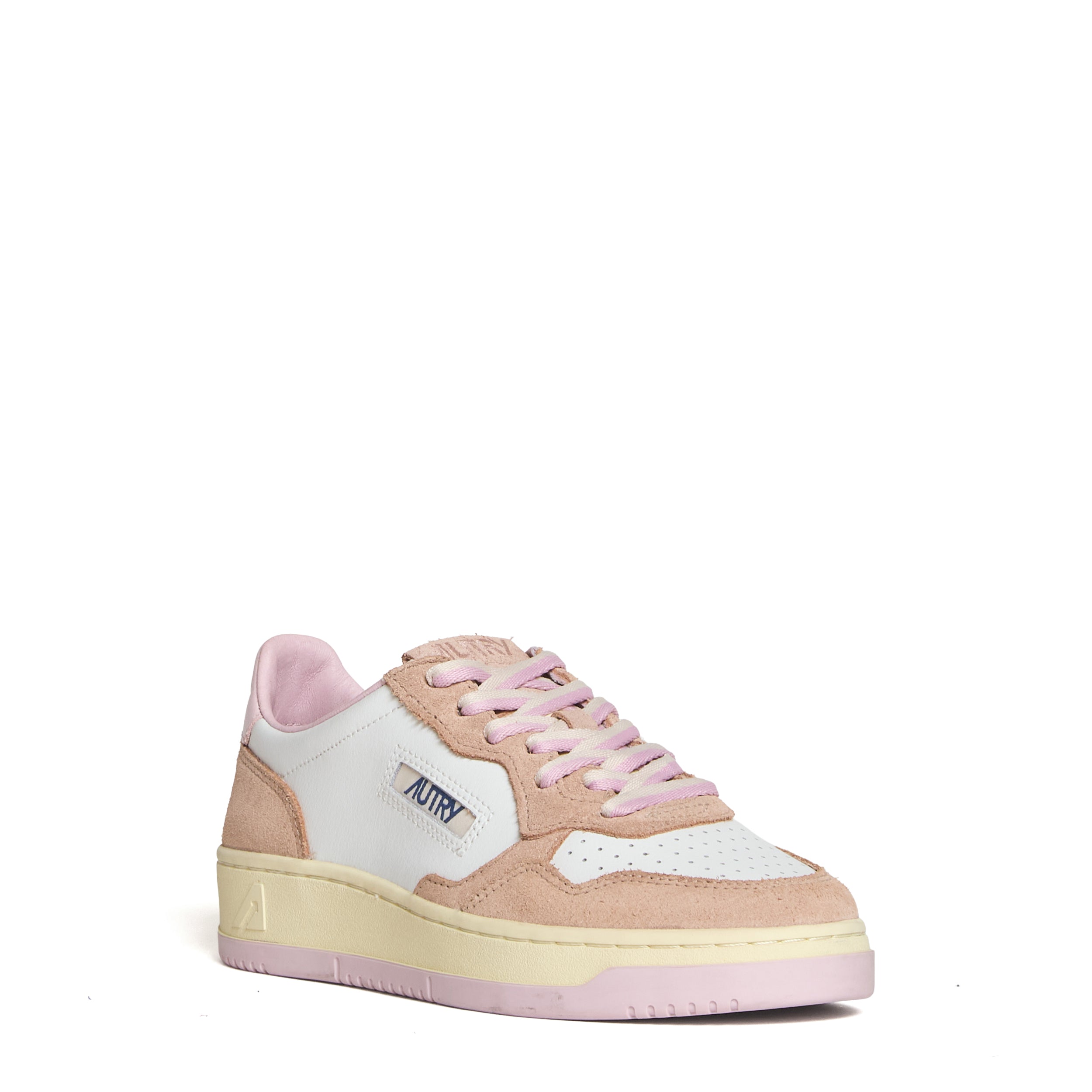 Sneakers Medalist Low In Pelle Bianca, Suede Phard
