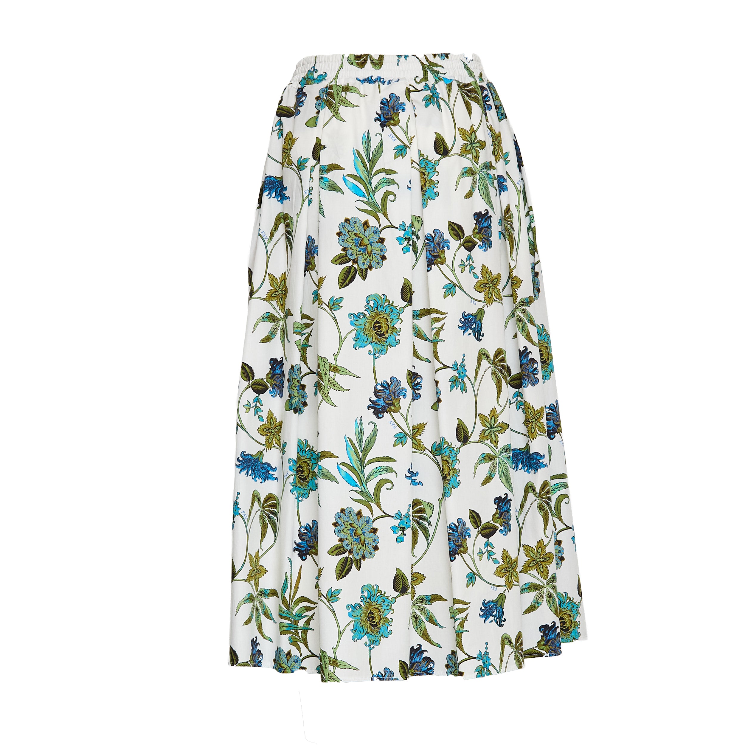 Gonna Lunga In Popeline Con Stampa Fiori Fay