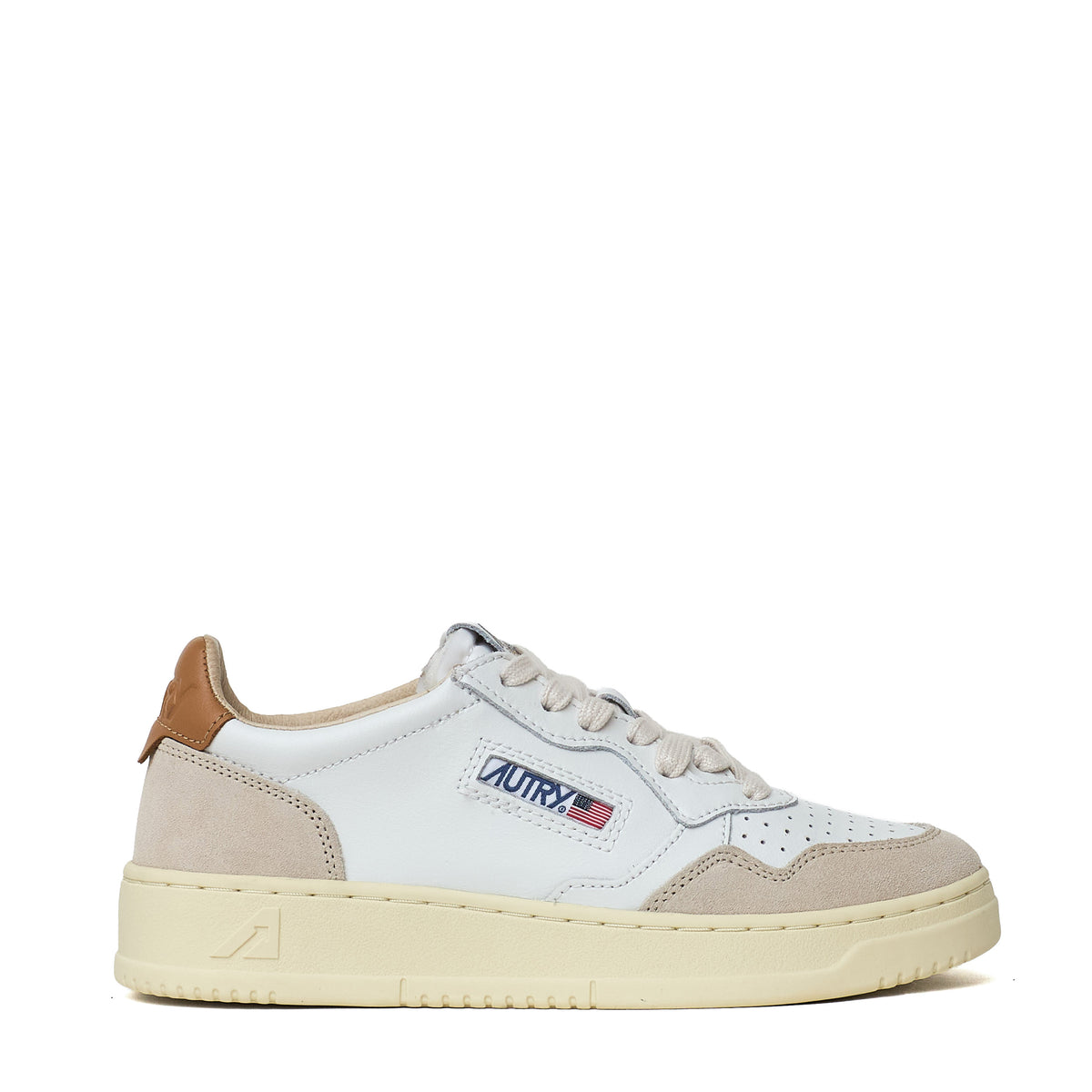 Sneakers Medalist Low In Pelle, Suede Bianco, Lion