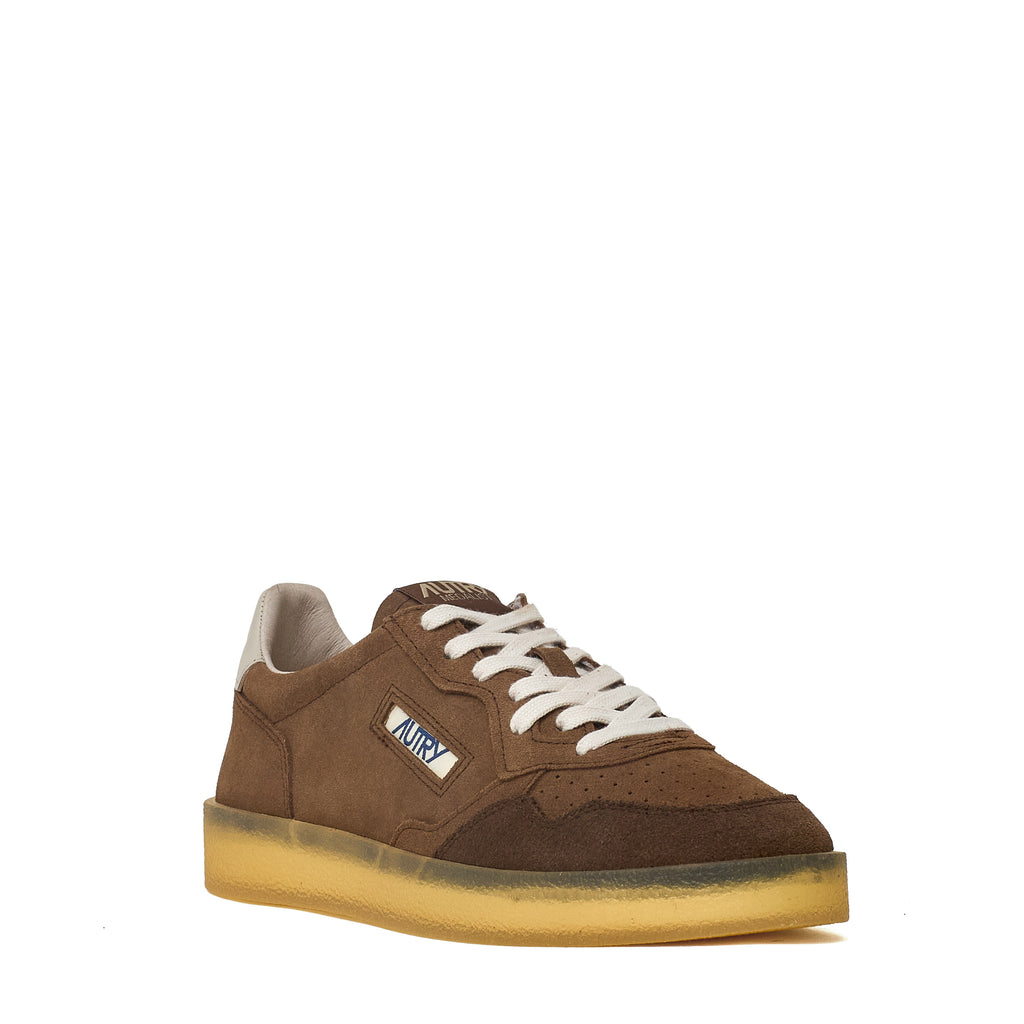 Sneakers Medalist Low In Pelle, Suede Crepe Sigaro, Feather