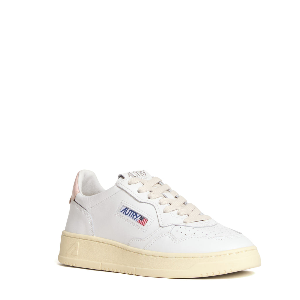 Sneakers Medalist Low In Pelle Bianca, Rosa