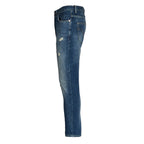 Jeans Brighton In Denim Blu Fisso Con Rottura Rammendata
