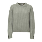 Maglia Girocollo A Costine In Cashmere, Seta