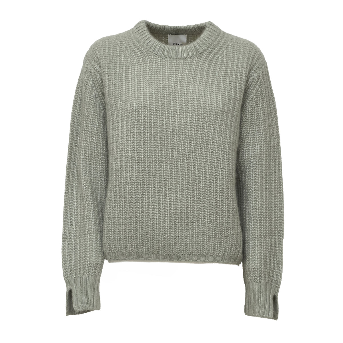 Maglia Girocollo A Costine In Cashmere, Seta