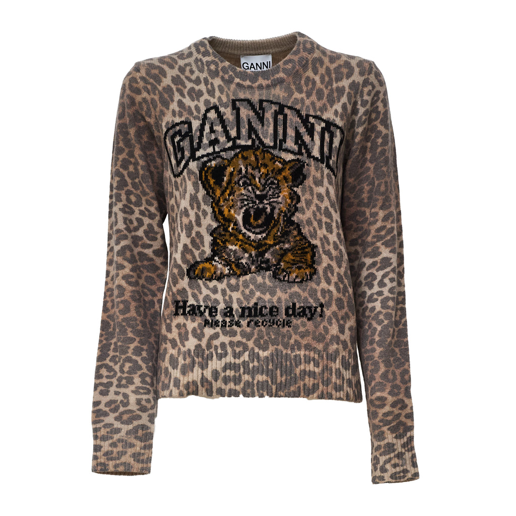 Graphic Wool Sweater Tiger