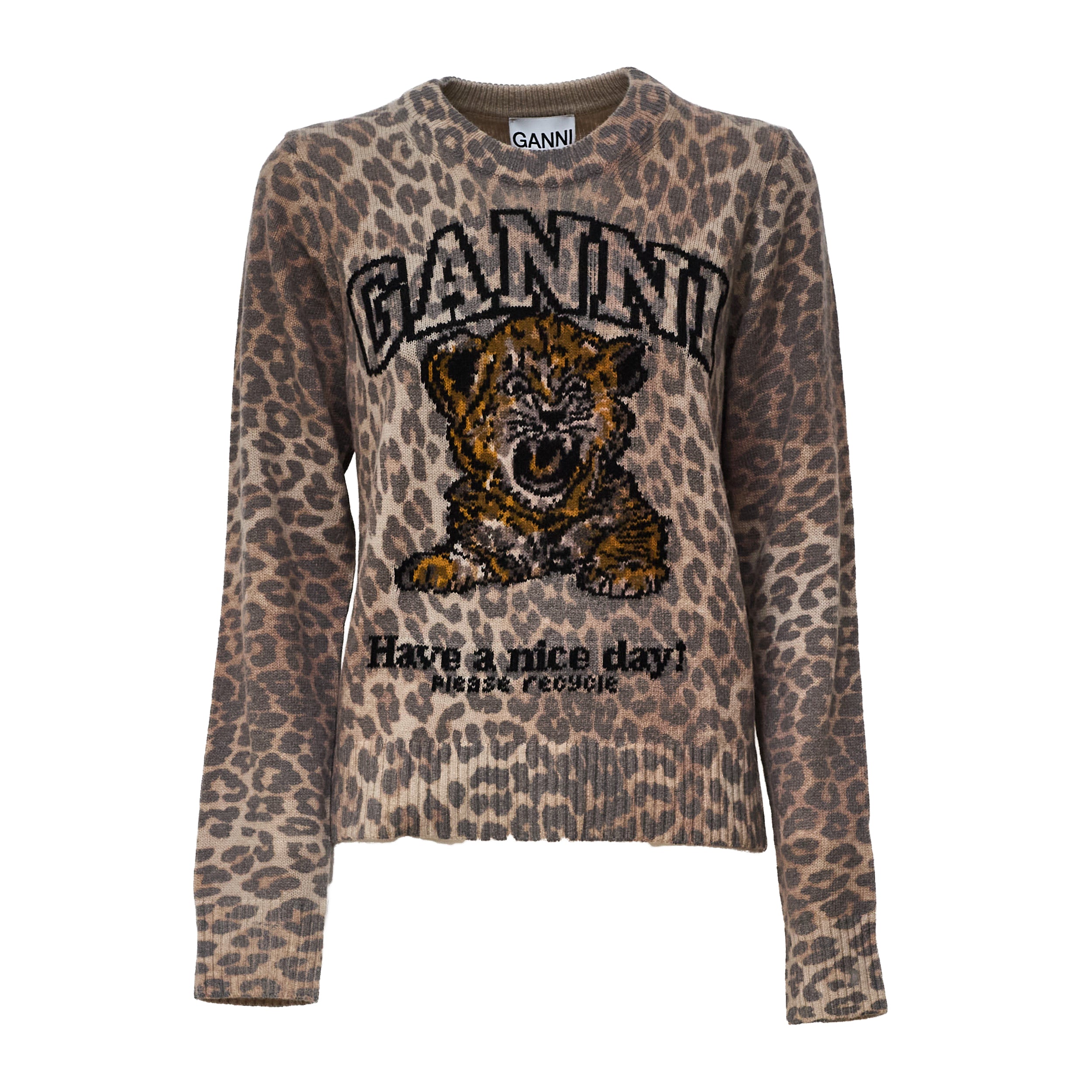 Graphic Wool Sweater Tiger
