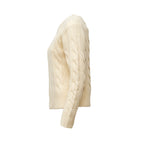 Cable Knit Crewneck Sweater Wool, Cashmere Blend