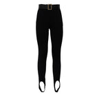 Black Knit Stirrup Leggings