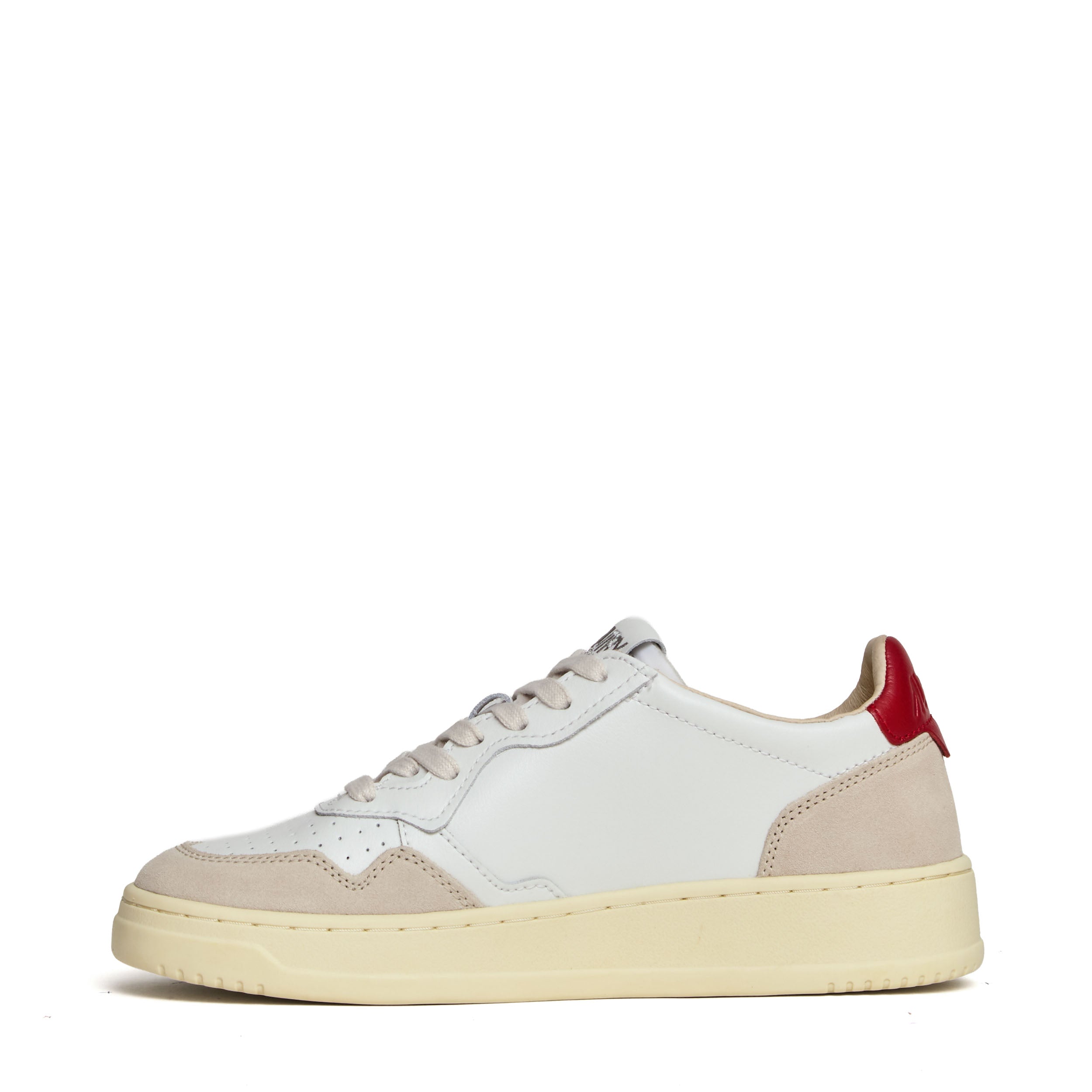 Sneakers Medalist Low In Pelle Bianca E Suede Beige