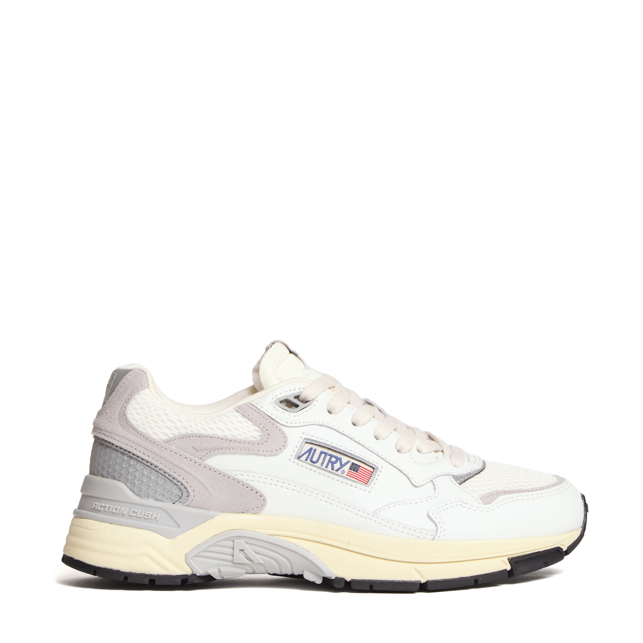 Sneakers Hyperway In Mesh, Suede Bianco, Grigio