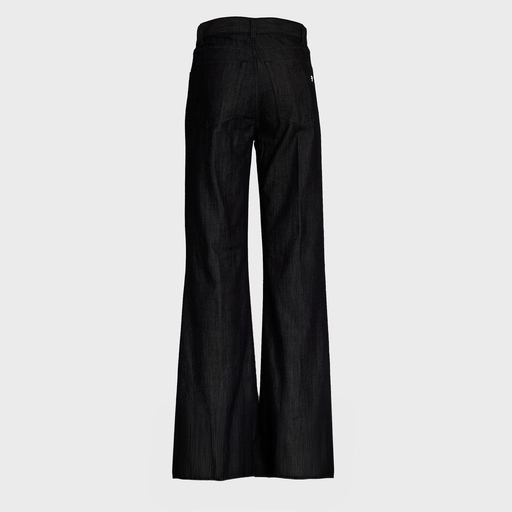 Jeans Amber Cinque Tasche Wide Leg In Denim Seta 7 Oz