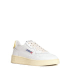 Sneakers Medalist Low In Pelle Bianca, Lemon Meringue