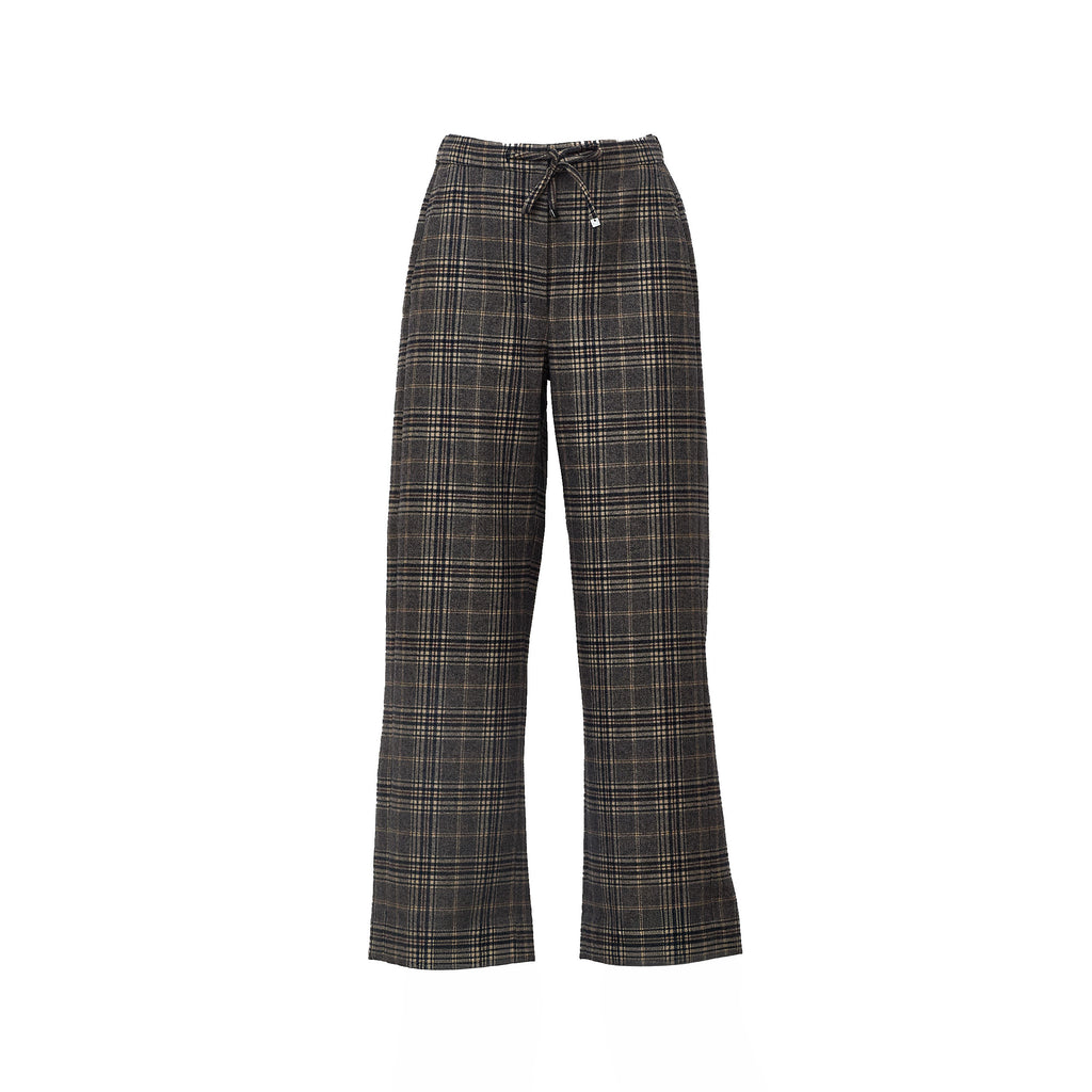 Pantaloni Lunghi Vischio In Flanella Pura Lana