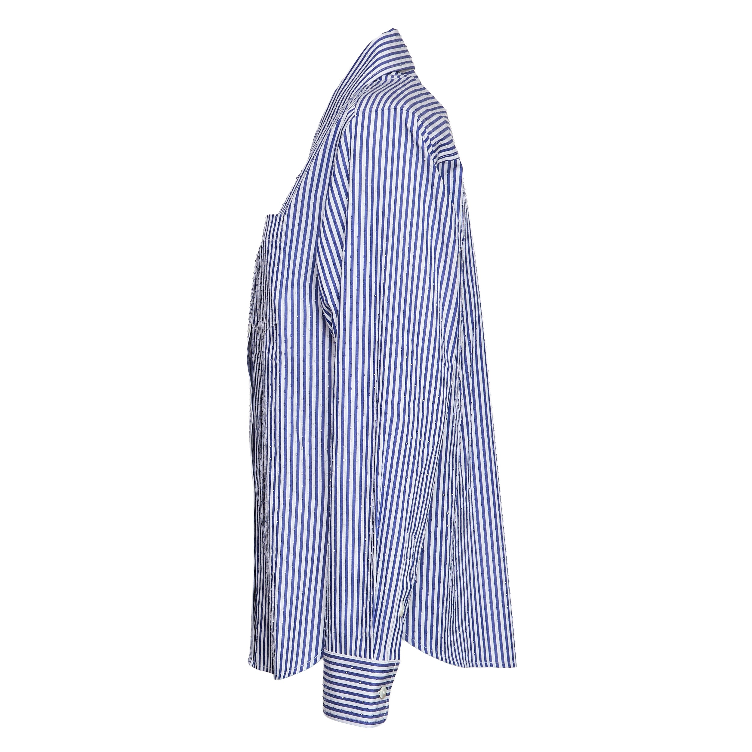 Camicia Cashine A Righe Con Cristalli