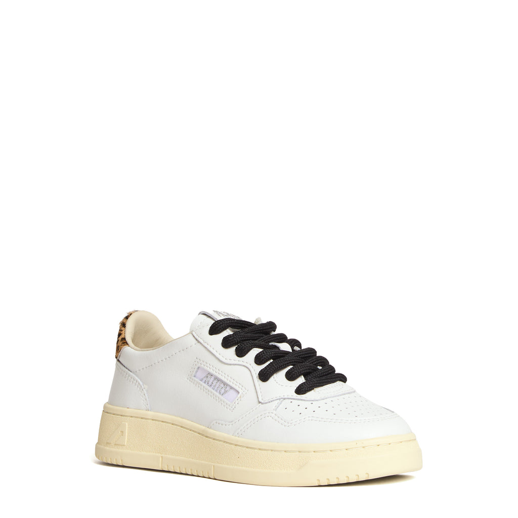 Sneakers Medalist Low In Pelle Bianca, Leopard