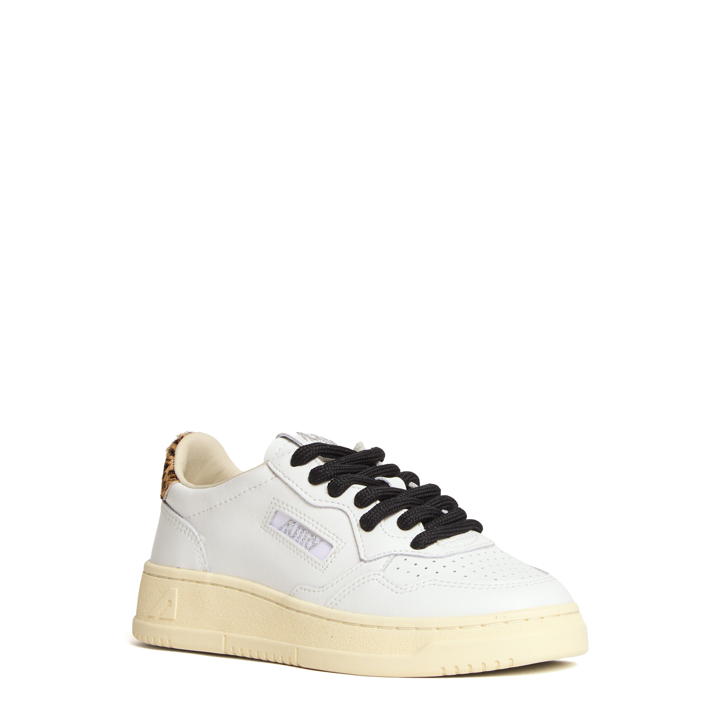 Sneakers Medalist Low In Pelle Bianca, Leopard