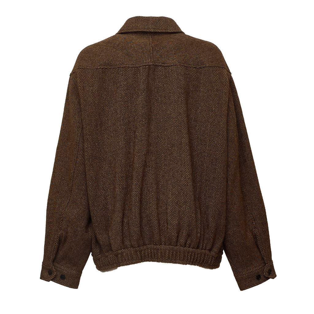 Woven Bomber Coat Wool Twill