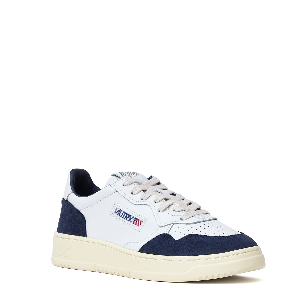Sneakers Medalist Low In Pelle Soft Bianca, Denim