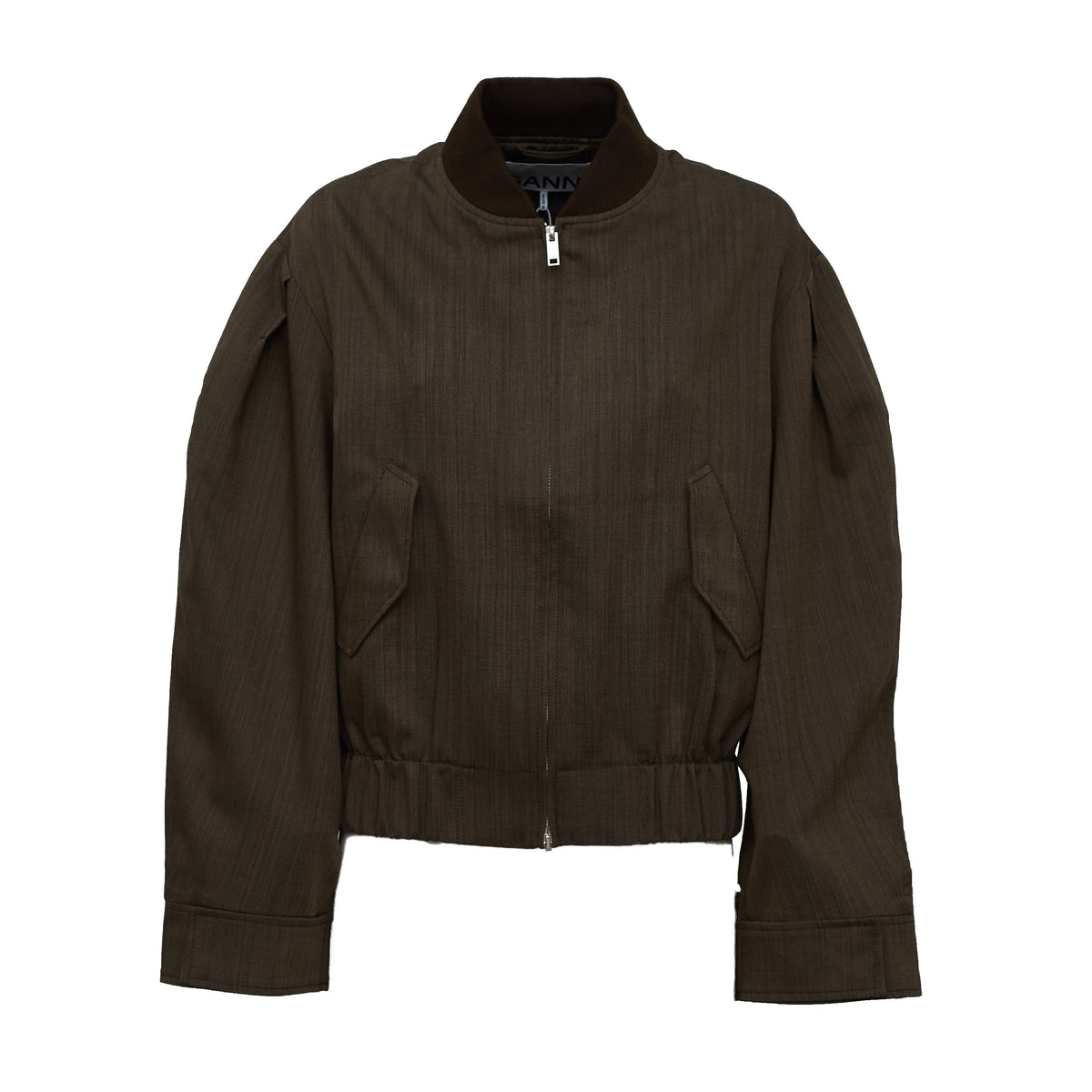 Light Wool Melange Bomber Jacket
