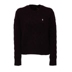 Cable Knit Crewneck Sweater Wool, Cashmere Blend