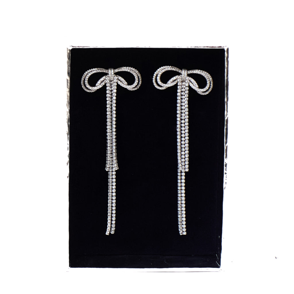 Double Crystal Bow Earrings