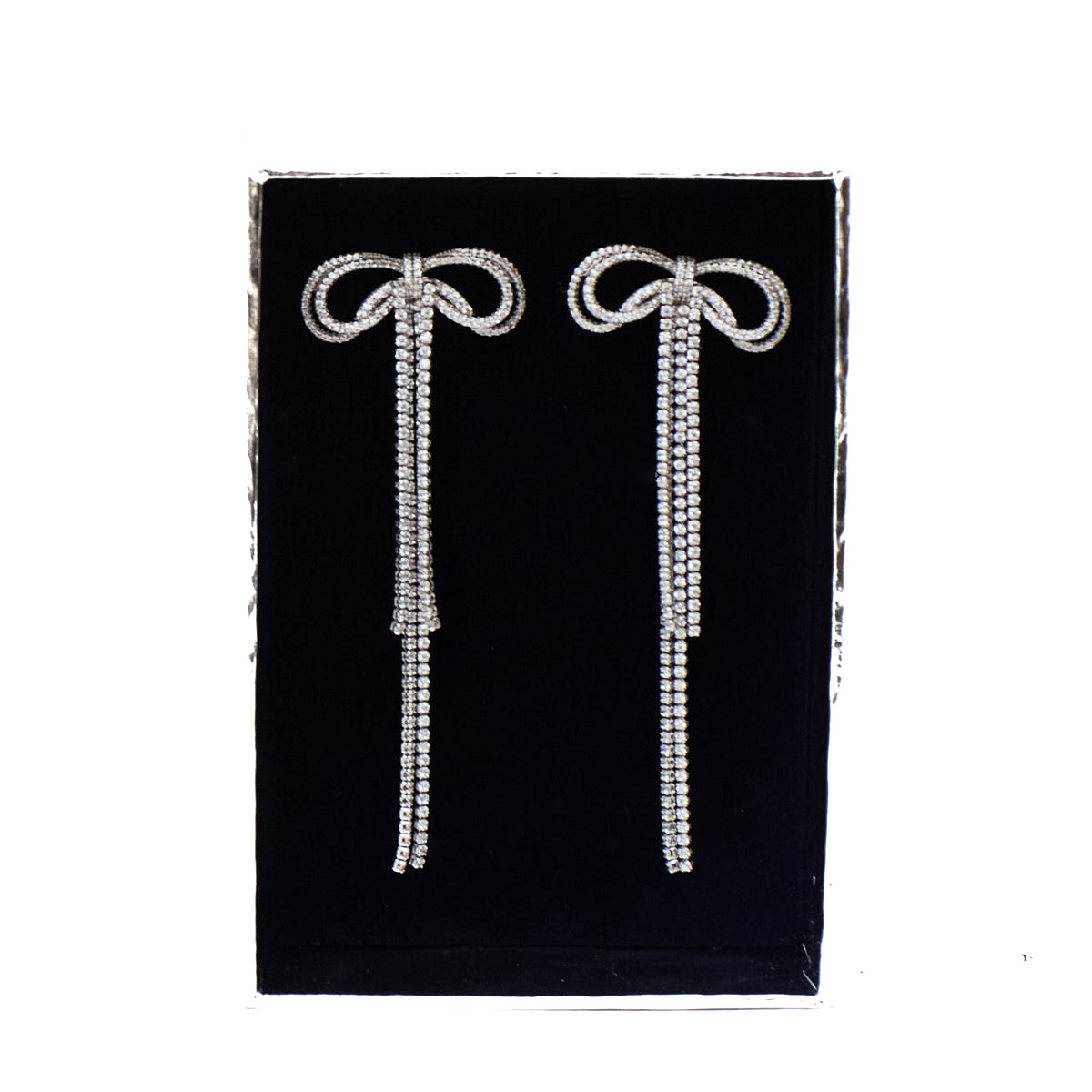 Double Crystal Bow Earrings
