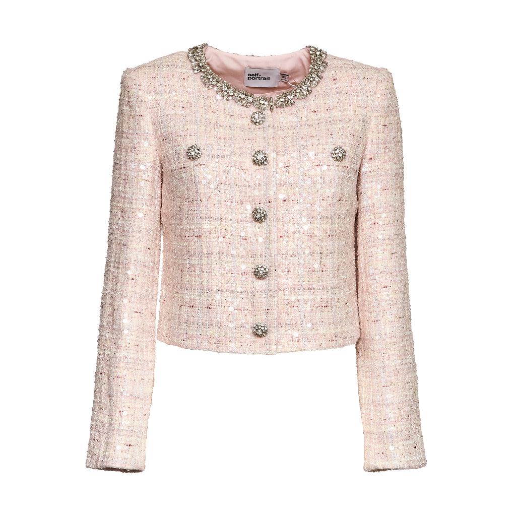 Pink Sequin Boucle Jacket