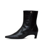 Ambar Rift Black Leather Ankle Boots