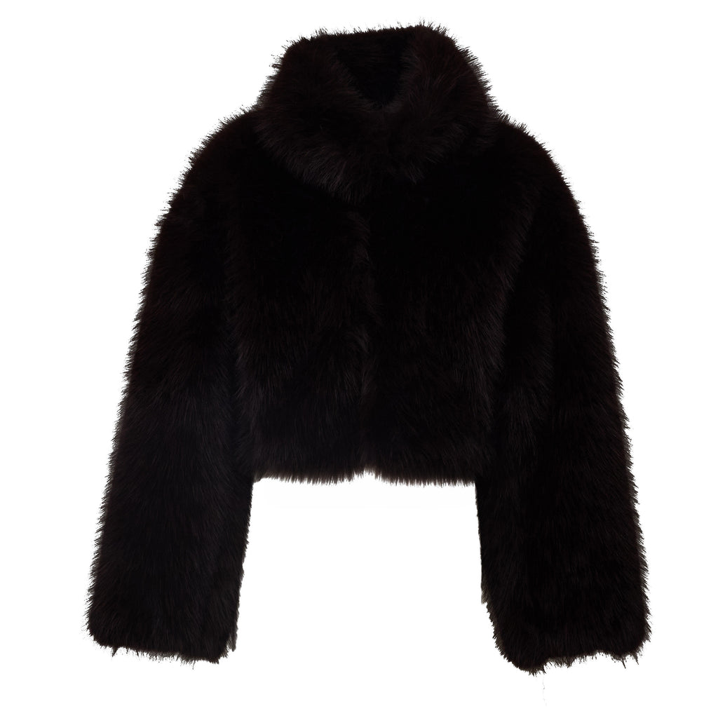 Salia Faux Fur Cropped Jacket Molé