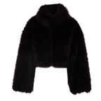 Salia Faux Fur Cropped Jacket Molé
