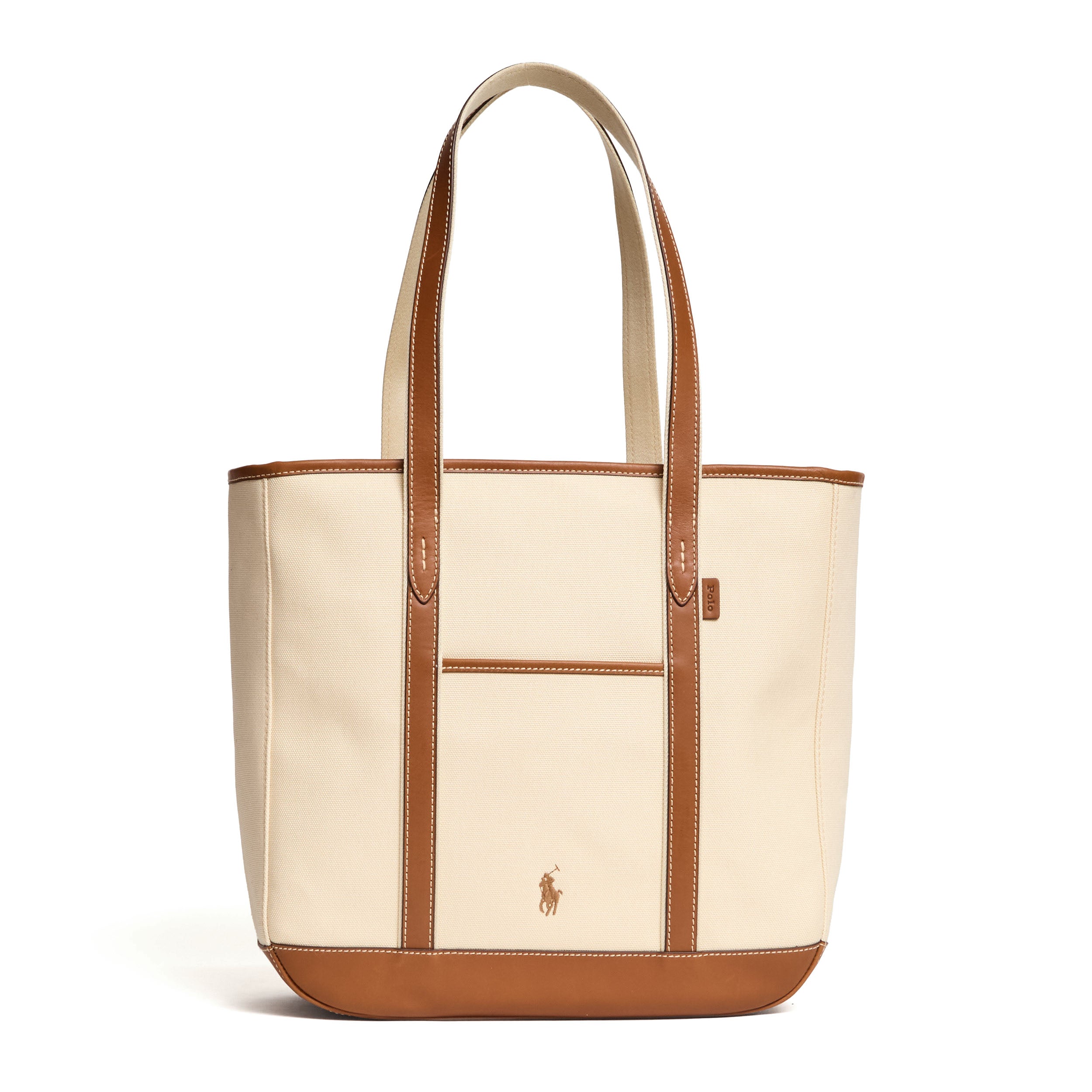 Borsa Tote Media In Pelle, Canvas